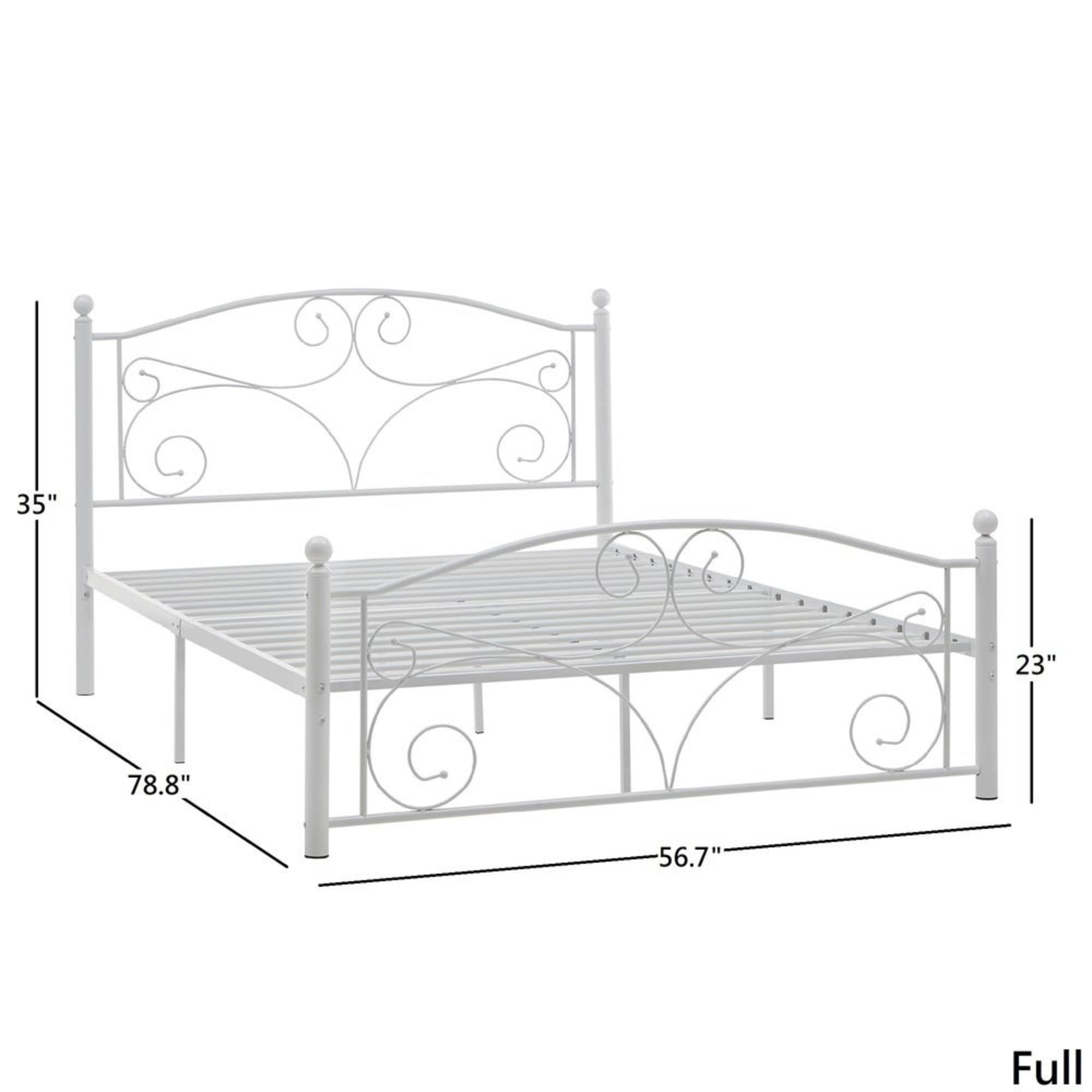 Weston Home Abigail Metal Platform Full Bed, White