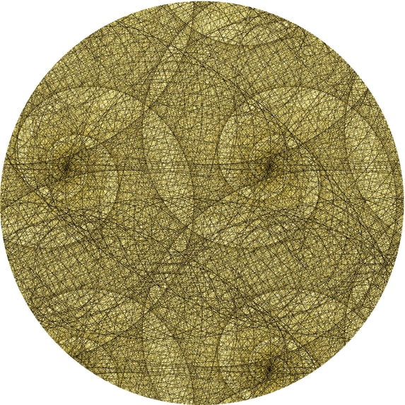 Ahgly Company Indoor Round Patterned Dark Bronze Brown Area Rugs, 3' Round