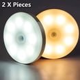 thumbnail image 2 of Luz Led con Sensor de movimiento para dormitorio, lámpara redonda recargable con USB, 2 piezas, para cocina, escalera, pasillo, armario, iluminación, 2 of 4