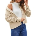 thumbnail image 3 of Qaspx Fashion Jackets for Women Casual Cropped Shackets Fall Button-up Shirts Corduroy Tops, 3 of 7