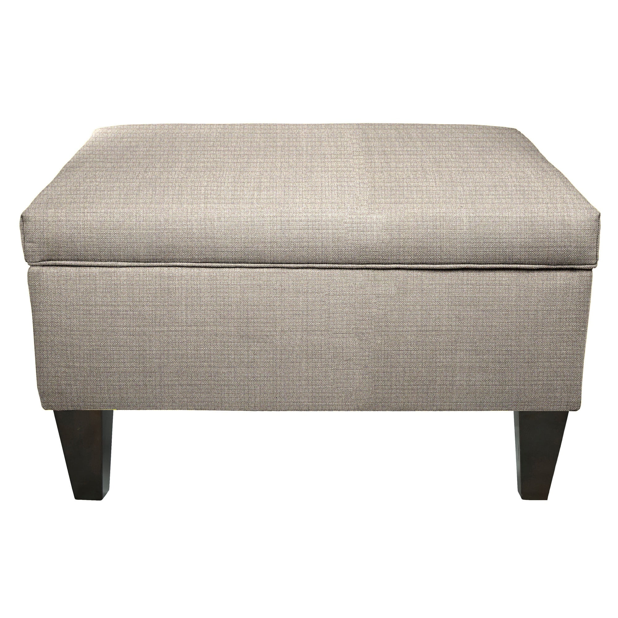 MJL Furniture BROOKLYN Grey Polyester, Wood Upholstered Storage Ottoman ...