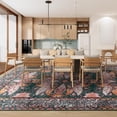 thumbnail image 6 of Jamfeel Vintage Rugs Soft Accent Area Rug Low Pile Carpet for Bedroom Living Room Home Decor,5'x8',Green, 6 of 7