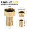 thumbnail image 2 of Uxcell 2Pcs Brass Water Meter Pipe Fittings, G3/4" Male x G1" Female Thread Pipe Adapter, 2 of 6