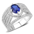 thumbnail image 1 of Alamode 3W1567-5 Femmes Bague en Laiton Rhodium Synthétique en Bleu Londres - Taille 5, 1 of 1