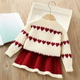 thumbnail image 4 of NAISIBABY Girls Fall Winter Set 6T, Knit Pullover Cute Sweater and Pleated Skirt Fashion Cute Outfit 2-Piece Red(1-7T), 4 of 9