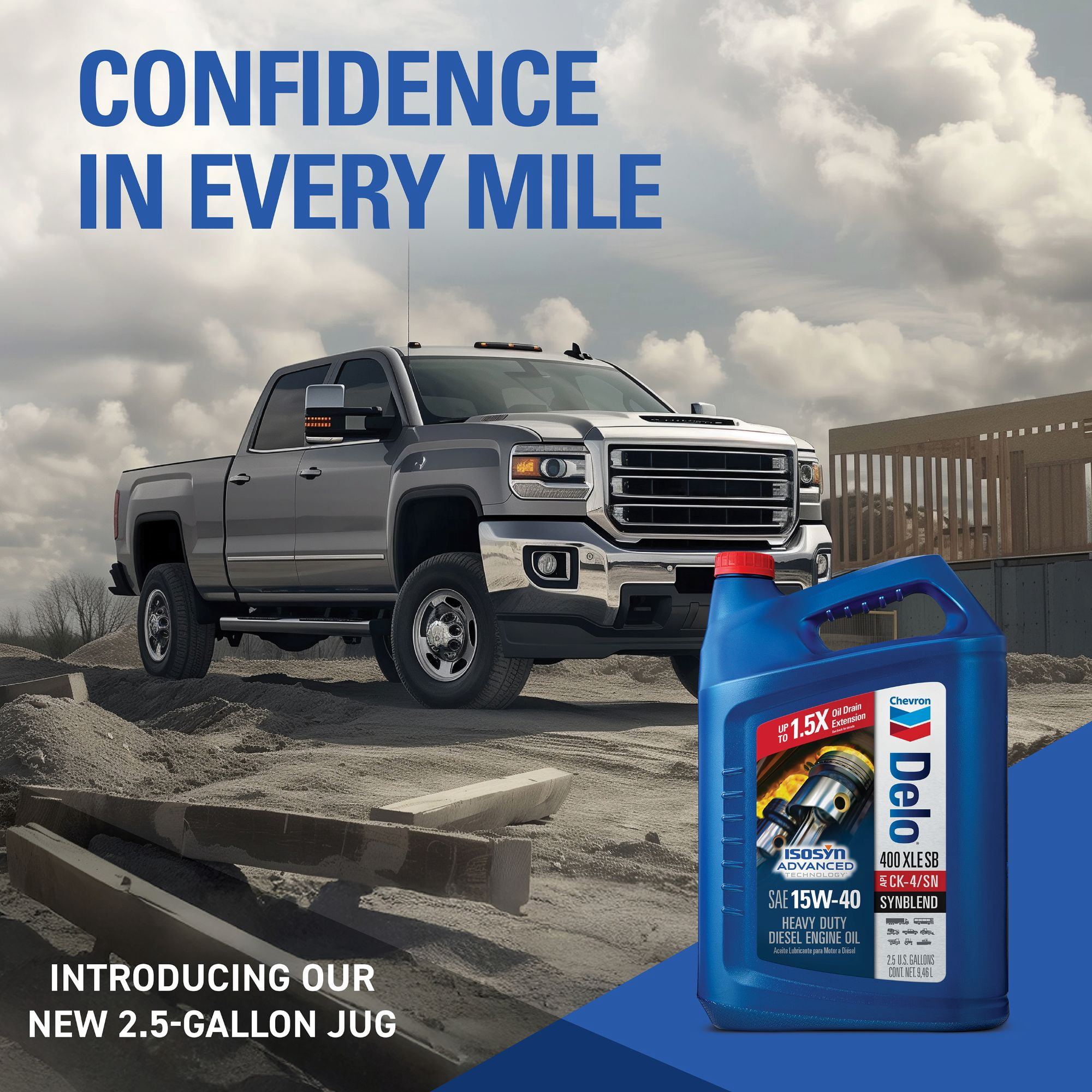 Chevron DELO® 400 XLE SB SAE 15W-40 (SynBlend) 2.5 Gallon Jug