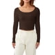 thumbnail image 4 of Blusa ajustada acanalada para mujer, blusa de manga larga para mujer Blusa acanalada de manga larga para mujer Blusa ajustada acanalada de manga larga Probada y confiable, 4 of 8