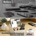 thumbnail image 6 of Topsome Remote Control Holder with 4 Compartments, PU Leather Nightstand Organizer Desk Caddy, Decorative Bedside Table Storage Organizer for TV Remote, Media Player, Home Office Supplies (Beige), 6 of 7