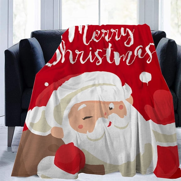 Homesteed Christmas Throw Blanket Cozy Soft Warm Blankets for Sofa Bed Holiday Home Decorations Festive Printed Gift