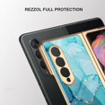 thumbnail image 4 of Funda para Samsung Galaxy Z Fold 4 con protector de pantalla incorporado, funda de cuero genuino, funda a prueba de golpes, funda galvanizada para teléfono, 4 of 5