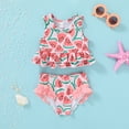 thumbnail image 2 of Younger Tree Toddler Baby Girls Summer Swimsuit Cute Sleeveless Swimwear Two-Piece Suit Beach Bikini for 5-6T, 2 of 7