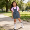thumbnail image 6 of ATOGUTA Kids Boys Outfits Denim Overalls and Short Sleeve T-shirts with Socks Girls Summer Clothes Size 3T-12, Purple, 6 of 8