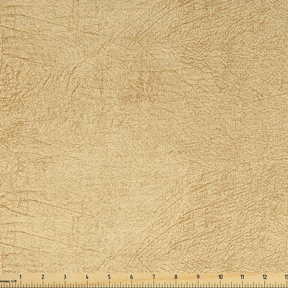 Faux Suede Fabric by the Yard Digitally Printed Weathered Texture, Durable and Washable Fabric for DIY Projects Indoor Outdoor Upholstery Home Textile, 2 Yard, Pale Earth Yellow , by Ambesonne