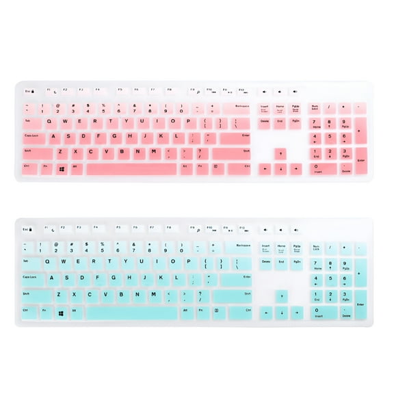 GJX Keyboard Cover Skin Universal Thin Protector Computer Silicone Full Coverage Protective Film Pink