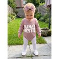 thumbnail image 4 of RUINIXCW Baby Girl Fall Outfits Long Sleeve Letter Embroidery Romper with Headband, 4 of 6