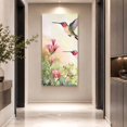 thumbnail image 3 of Canvas Wall Art, Hummingbird Red Floral Framed Canvas Prints for Living Room Hallway, Rustic Botanical Green Ombre Oversized Gallery Wrapped Wall Decor for Home Office, Gifts, 30"x60" Ship Next Day, 3 of 9
