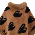 thumbnail image 3 of UTSJKR Women's Heart Print Furry Poncho Shawl, Winter Warm Faux Fur Trim Cape Cloak, Soft Plush Outer Layer for Casual Daily and Holiday Styling Brown, 3 of 4