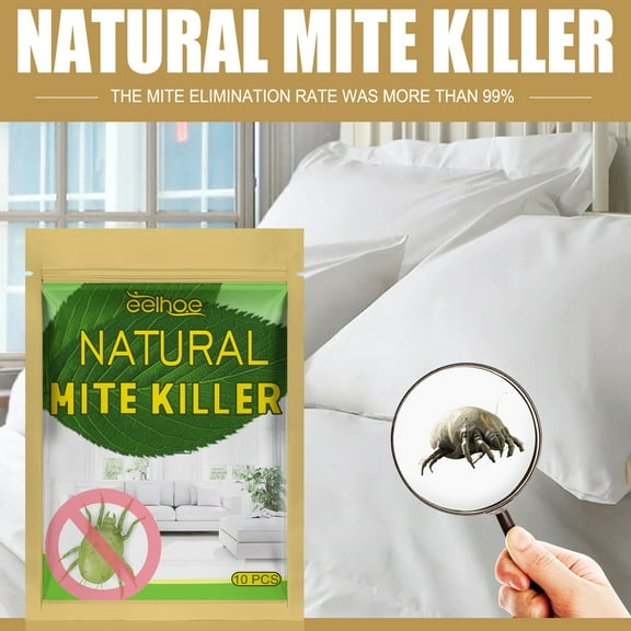 10Pcs Natural Mite Killer Sachets Safe and Eco-Friendly Solution for Dust Mite Control in Home,Natural Herbal Mite Exterminating Pad Killing