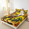 thumbnail image 4 of Manfei Boys Cartoon Dino Queen Sheet Sets 4 Pieces for Kids, Tyrannosaurus Rex Flat Sheet, Triceratops Queen Fitted Sheet, Lightweight Room Decor, 4 of 7