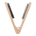 thumbnail image 1 of Cepillo de madera con abrazadera para el cabello, peine para alisar el cabello, doble peine de madera para alisar el cabello, abrazadera de cepillo de doble cara diseñada para precisión, 1 of 8