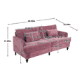 thumbnail image 3 of Tcbosik 68.9" Chenille Loveseat with Pillows, 2-Seater Couch with Wood Legs, Upholstered Sofa for Living Room, Bedroom, Wine Red, 3 of 9