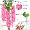 thumbnail image 3 of Wisteria Hanging Flowers, 3.6 Feet/Pcs Pink Wisteria Artificial Flowers, Fake Wisteria Flowers Garland, Hanging Wisteria Vines for Bedroom Wedding Home Party Wall Decoration, 3 of 5