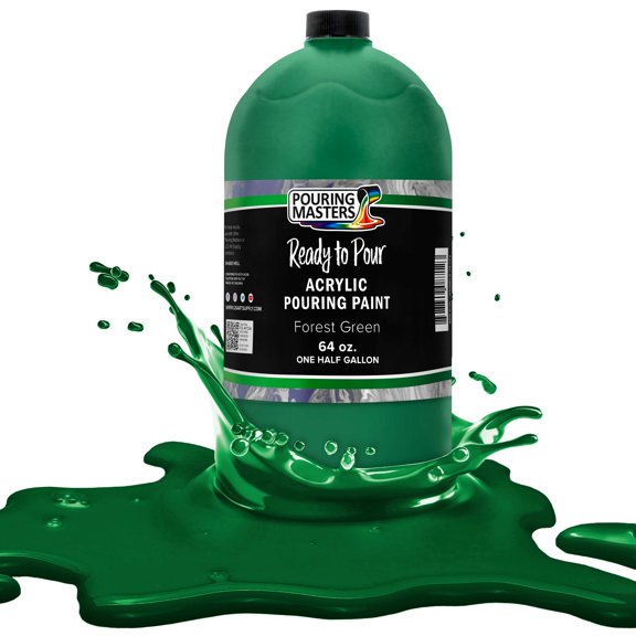 Pouring Masters Forest Green Acrylic Ready to Pour Pouring Paint Premium 64-Ounce Pre-Mixed Water-Based