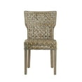 thumbnail image 2 of A&B Home Condro Side Chair with Woven Rattan Detail - Weathered Gray Finish, 2 of 7