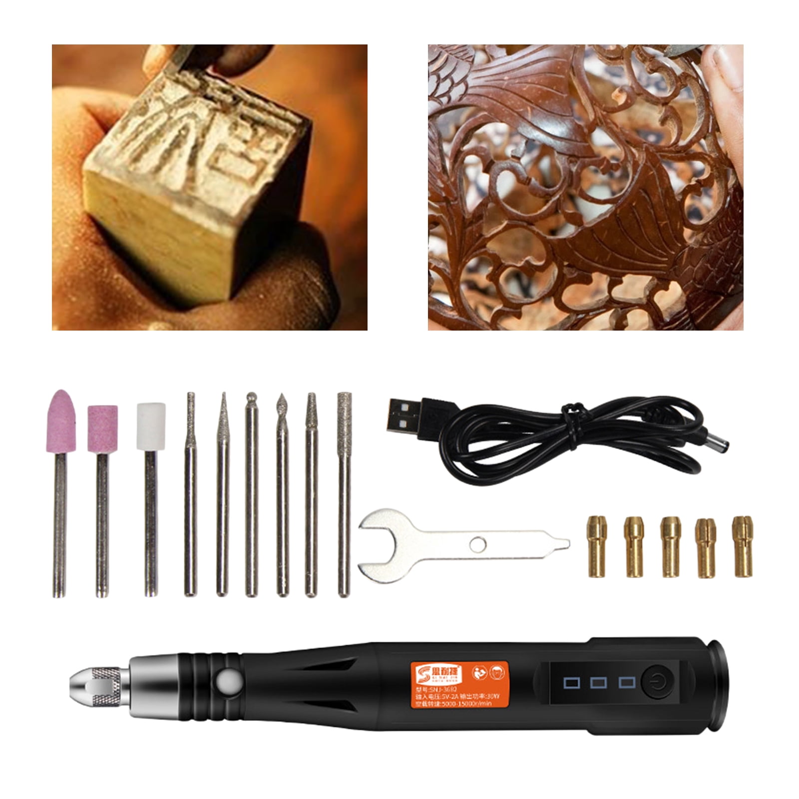GUOOL Multi-Functional Micro Engraver Pen with Scriber Engraving Tool Kit Etcher Handheld Corded DIY for Metal Plastic Etching wood material glass
