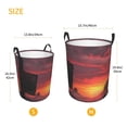 thumbnail image 3 of Balery Sunset Western Desert Cowboy Cesta de ropa redonda con asas, impermeable, independiente, para ropa, juguetes, dormitorio y familia-Small, 3 of 6