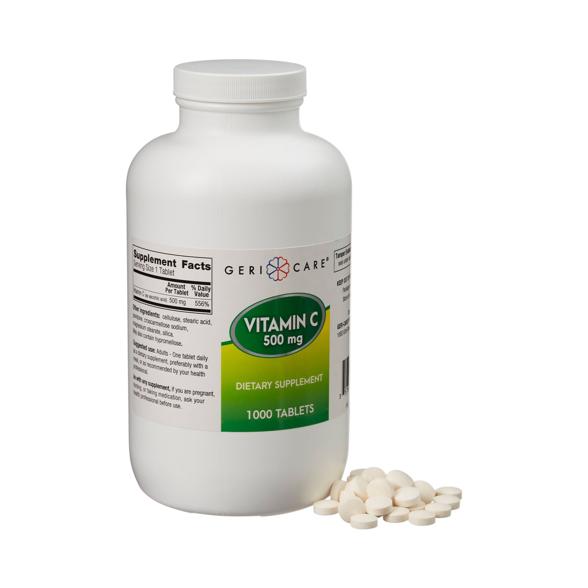 Geri-Care Vitamin C Tablet 500 mg 841-10-GCP 1 Bottle, 1,000 per Bottle