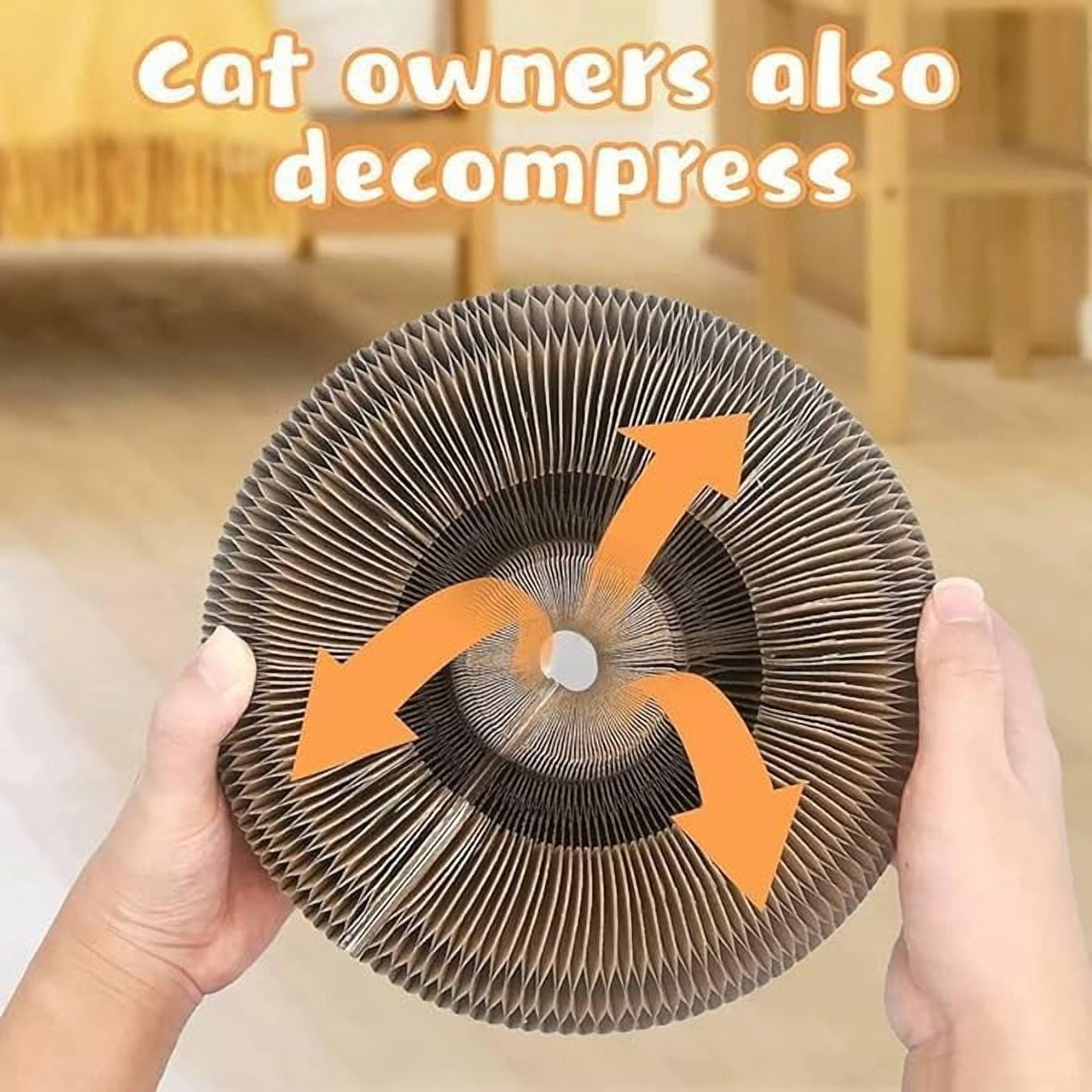 Cocogato Cat Toy, Ball for Cats, Flexible & Foldable Scratcher Cardboard with Bell-Ball, Interactive Toy for Claw Grinding Physical Exercise & Track Adventure (1pc)