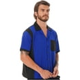 thumbnail image 3 of Yeahdor Mens Retro Classic Casual Camp Shirt Short Sleeve Shirt for Business Work Holiday Royal_Blue XXXL, 3 of 7