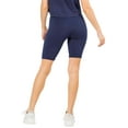 thumbnail image 3 of Women's My Kind of Look Peach Skin Biker Shorts, Navy, ML, 3 of 5