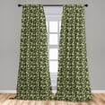 thumbnail image 5 of Ambesonne Camo Curtains, Abstract Chevron Forest, Pair of 28"x84", Pale Green Dark Green, 5 of 5