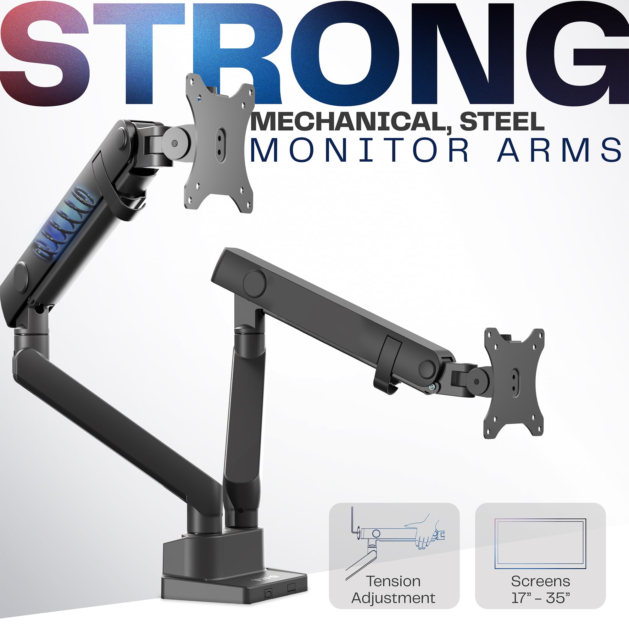 VIVO Premium Aluminum Full Motion Dual Monitor Lift Engine Arm Desk Mount Stand