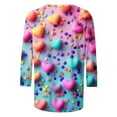 thumbnail image 5 of Qepwscx Basic 3/4 Long Sleeve Shirts For Women Valentine'S Day Crew Neck Sweatshirts Love Heart Printed Blouses For Women Dressy Casual Ladies Tops And Blouses Pullover Sweatshirt Graphic Tops, 5 of 5