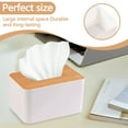 thumbnail image 4 of 2 Pack Plastic Tissue Box Cover, White Rectangle Dryer Sheet Holder, Decorative Tissue Dispenser Container for Bathroom Laundry Decor Car Toilet Drawer Kitchen, 4 of 7