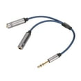 thumbnail image 1 of Cable femenino de 6.35 mm de macho a 2 6.35 mm, cable de audio estéro de aluminio de aluminio de transmisión de alta conectores de fidelidad de Oro chapados para telefonos, 1 of 7