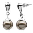 thumbnail image 1 of Aretes Ocean Heart OH15-396 baño de oro blanco con perla en tono bronce, 1 of 2