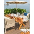 thumbnail image 4 of Outdoor Tablecloth with Umbrella Hole and Zipper, Orange Yellow Pumpkin Fall Rectangle Table Cloth 60x84 Inch Waterproof Tablecloth, Thanksgiving Leaves Botanical Wooden Picnic Table Cover for Patio, 4 of 7