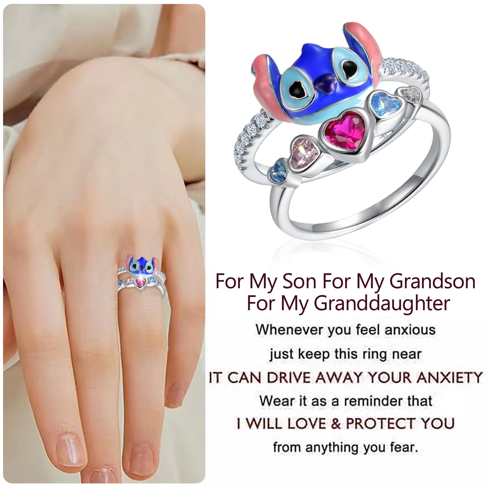 Baby Anime Surrounding Angel Micro Inlay Rock Two Piece Ring Jewelry  Wedding Ring Gift For Valentine's Day 