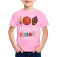 thumbnail image 2 of NAFUU Boys Tops Prints 100 Crewneck Back To School Graphic Short Sleeve Tee Shirt Casual Loose Fit Crew Neck Top For Kids Relaxed Fit Vacation Boys Shirts,Pink,12-13 Years, 2 of 4
