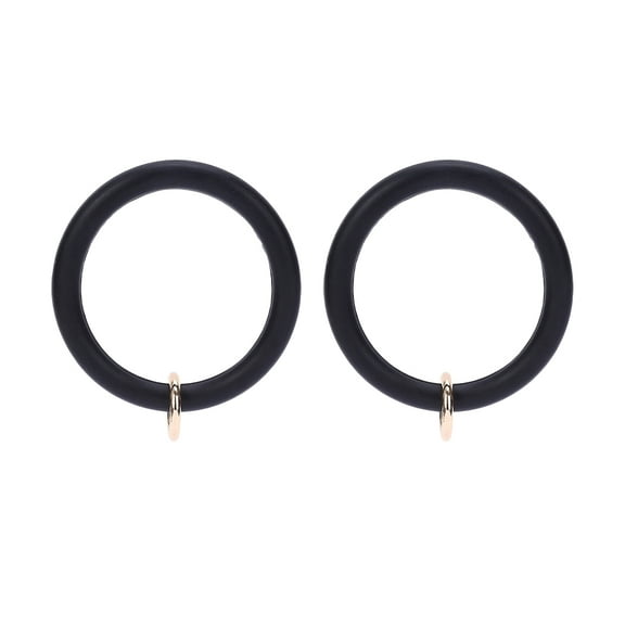 Masteelf 2Pcs Silicone Bracelet Kkey Ring Alloy Ring Creative Round Shaped Key Chain(Black)