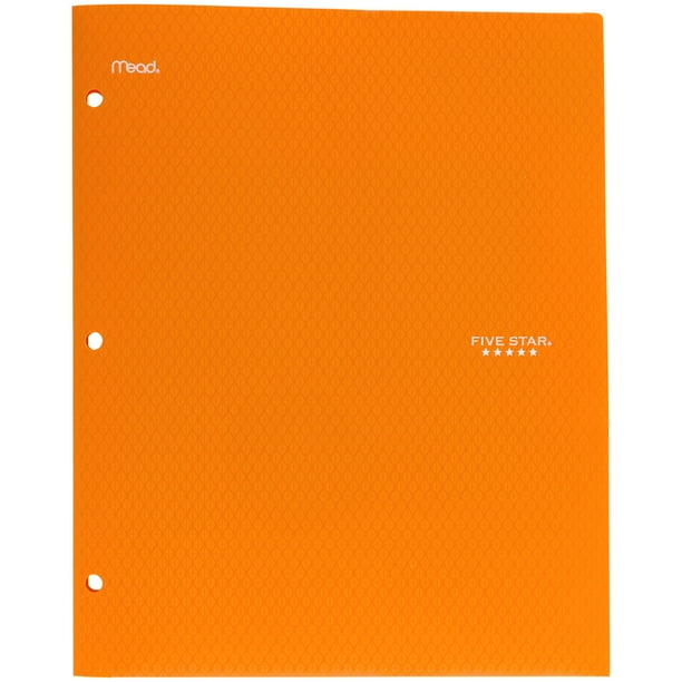 Five Star 2-Pocket Stay-Put Plastic Folder, Orange (33570) - Walmart ...