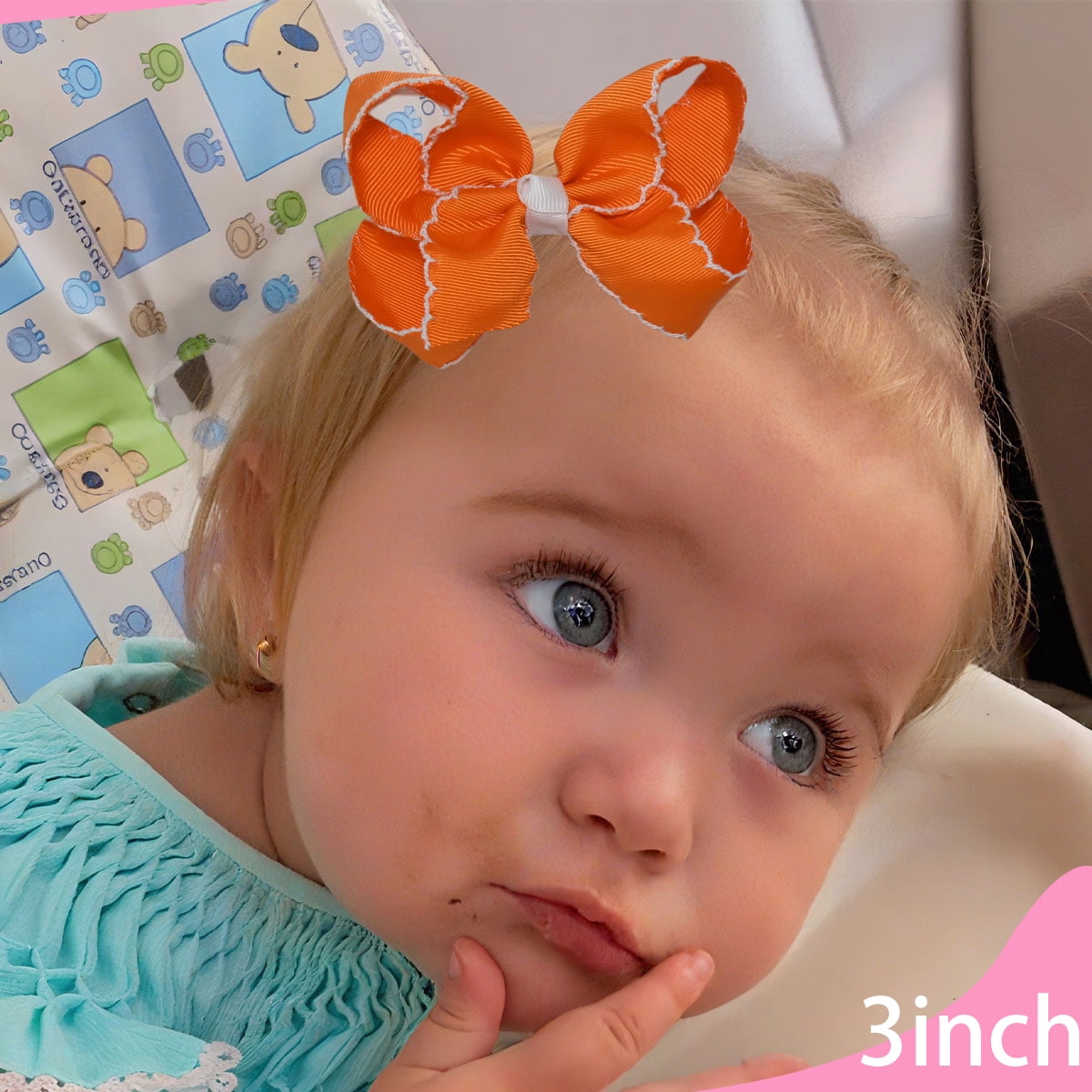 12 Pack 3 Inch Bow Hair Clips for Toddlers Girls, Satin Ribbon Hair Bows for Kids Daily Use Party Hairstyles