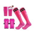 thumbnail image 2 of Soccer Shin Guards with Long Adjustable Straps and Protective Football Socks 3-Piece Gear Set L, 2 of 3