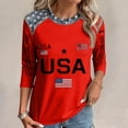 thumbnail image 3 of longantii 3/4 Sleeve Tops for Women 250th Anniversary Usa Crewneck shirtss Casual Stars and Stripes Tops Independence Day Blouses Red S, 3 of 4