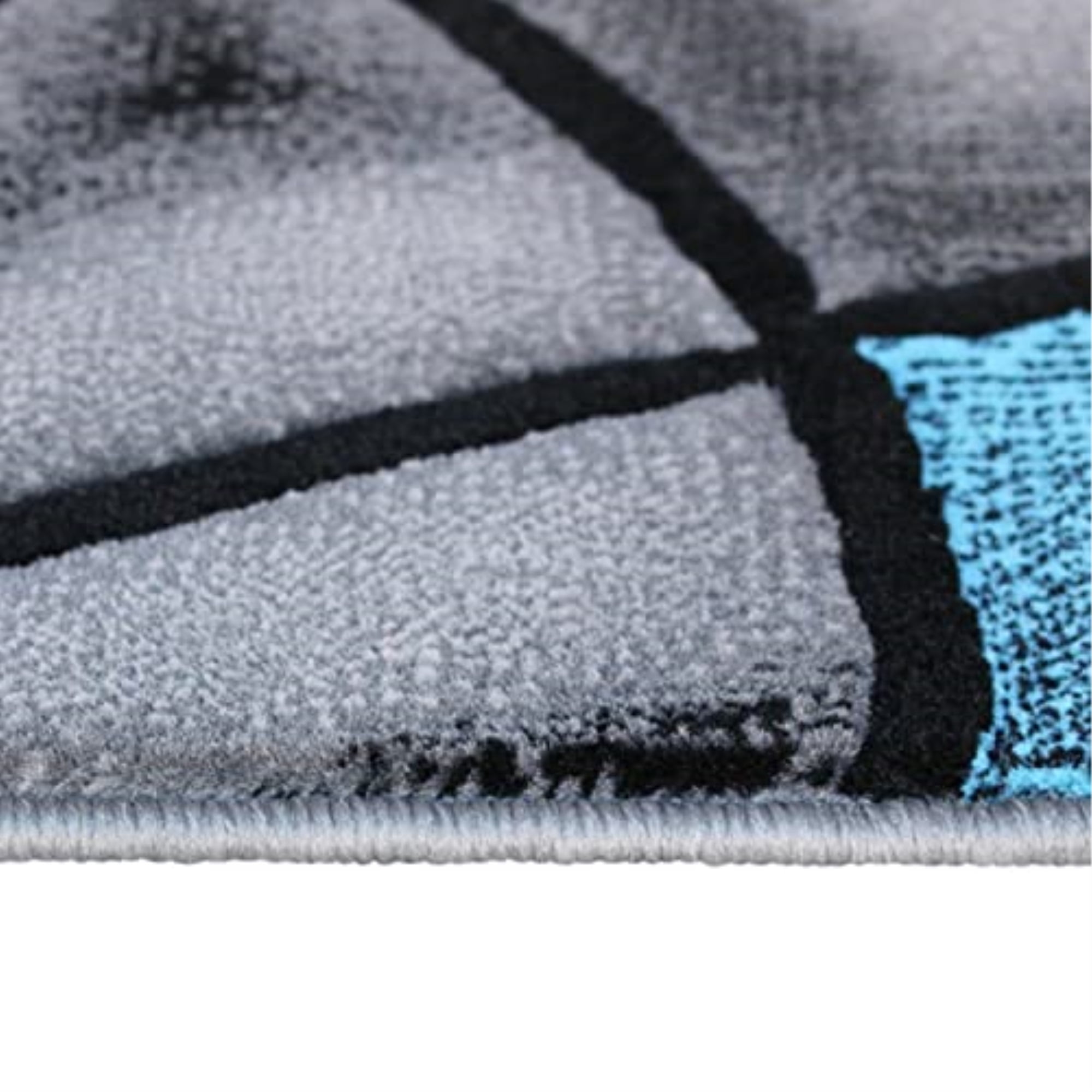 Flash Furniture Jubilee Rectangular Contemporary Black, Grey, Blue Area Rug, 5' x 7'