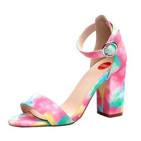 XDDST Plus Size Sandals for Women 2024 New Sandals Thick Heel Shoes Fashion Color Buckle Plus Size Shoes Super High Heels Shoe Stock